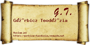 Görbicz Teodózia névjegykártya